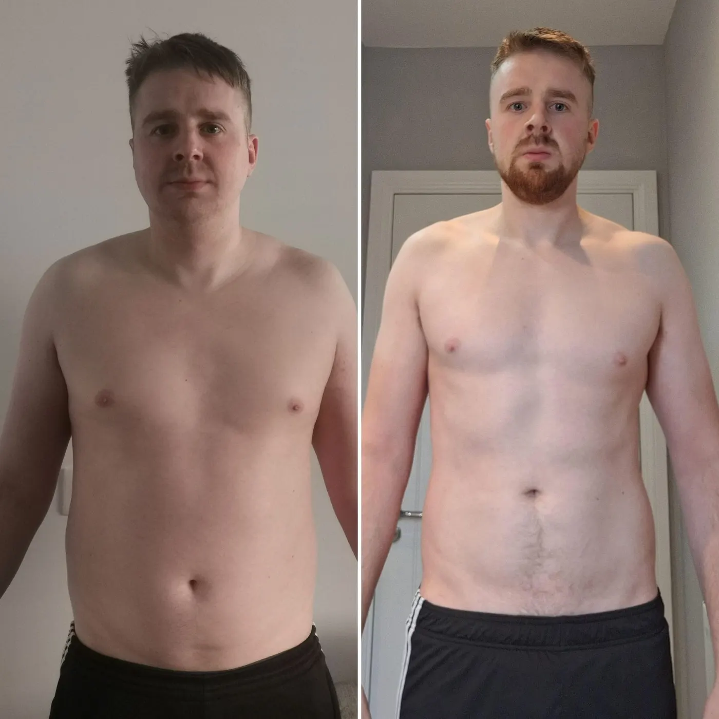 Greg, an online client, before and after