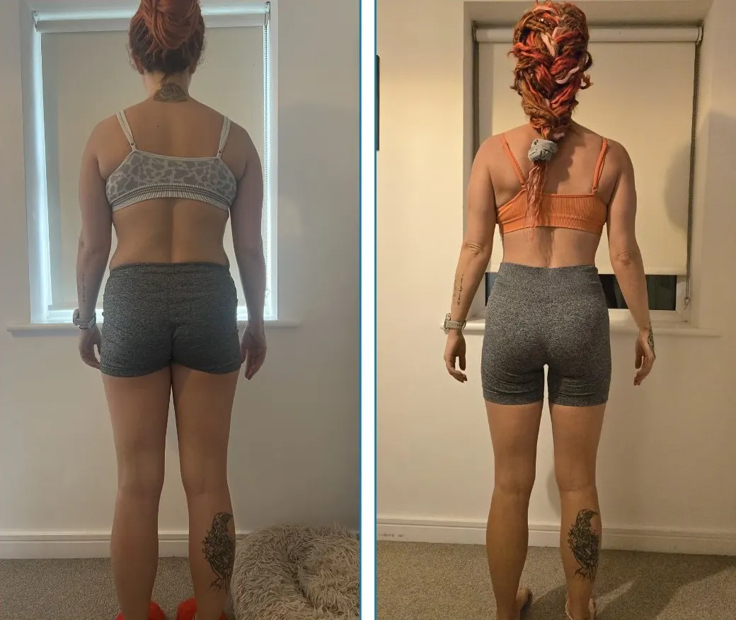 A Motiv8 Round 7 member, before and after, from behind